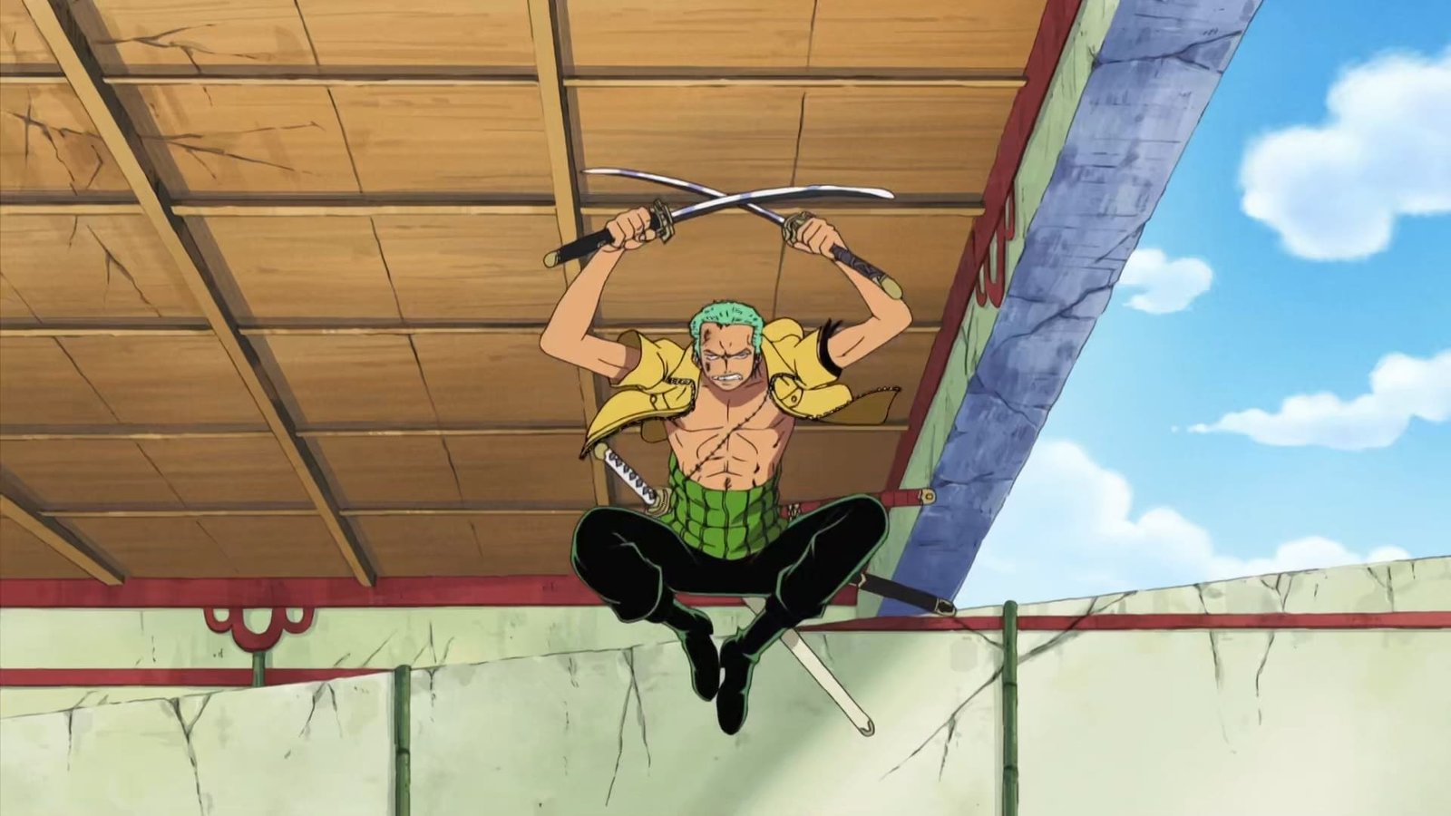 -E299- Fierce Sword Attacks! Zoro vs. Kaku, Powerful Sword Fighting Showdown!